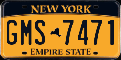 NY license plate GMS7471