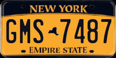 NY license plate GMS7487