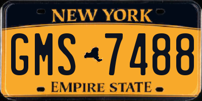 NY license plate GMS7488