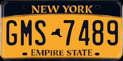 NY license plate GMS7489