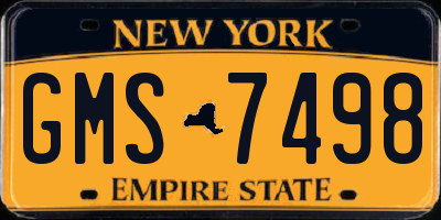 NY license plate GMS7498