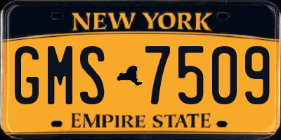 NY license plate GMS7509