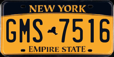 NY license plate GMS7516