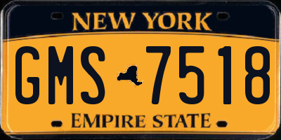 NY license plate GMS7518