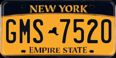 NY license plate GMS7520