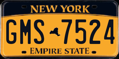 NY license plate GMS7524