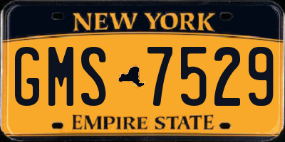 NY license plate GMS7529
