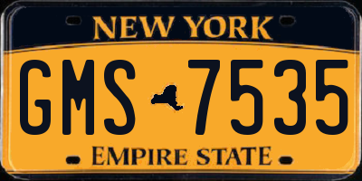 NY license plate GMS7535