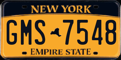 NY license plate GMS7548