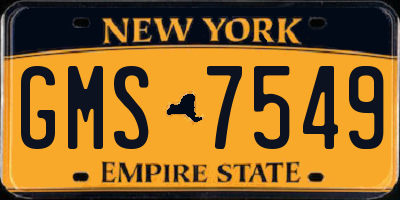 NY license plate GMS7549
