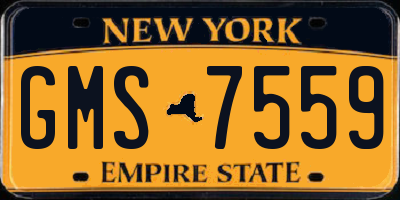 NY license plate GMS7559
