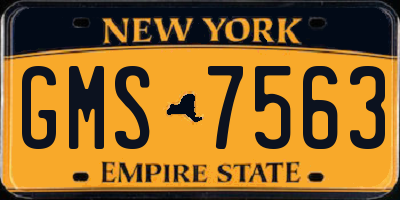 NY license plate GMS7563