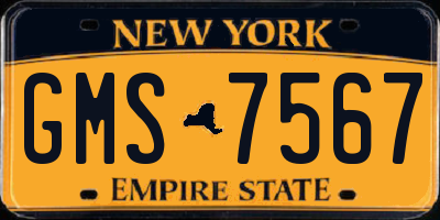 NY license plate GMS7567