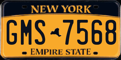 NY license plate GMS7568