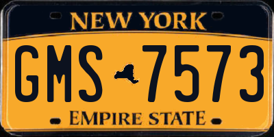 NY license plate GMS7573