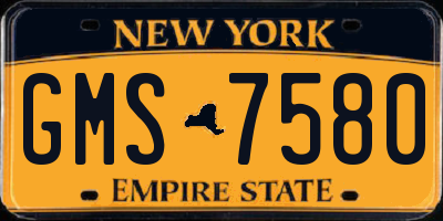 NY license plate GMS7580