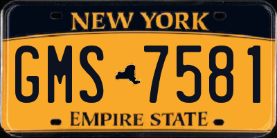 NY license plate GMS7581