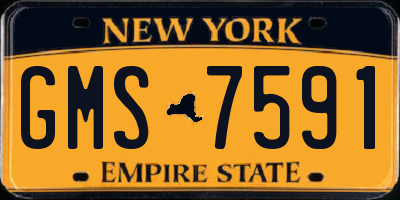 NY license plate GMS7591
