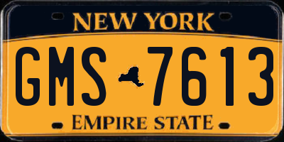 NY license plate GMS7613