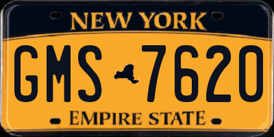 NY license plate GMS7620
