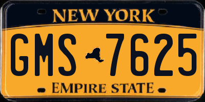 NY license plate GMS7625