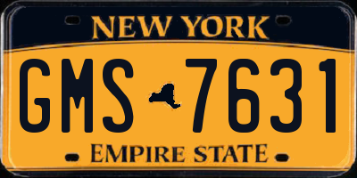 NY license plate GMS7631