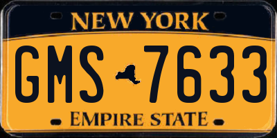 NY license plate GMS7633