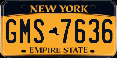NY license plate GMS7636