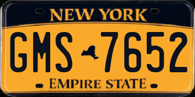 NY license plate GMS7652
