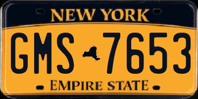 NY license plate GMS7653