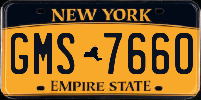 NY license plate GMS7660