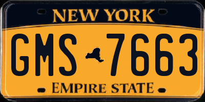 NY license plate GMS7663