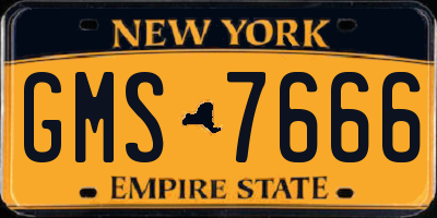 NY license plate GMS7666