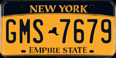 NY license plate GMS7679