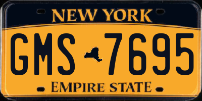 NY license plate GMS7695