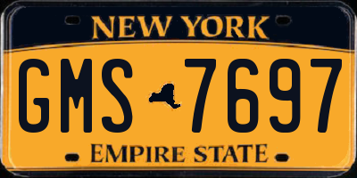 NY license plate GMS7697