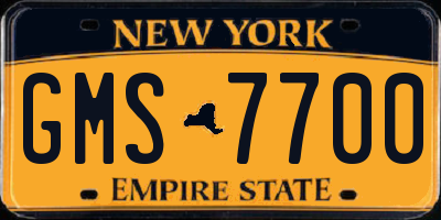 NY license plate GMS7700