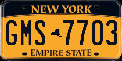 NY license plate GMS7703