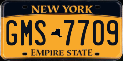 NY license plate GMS7709