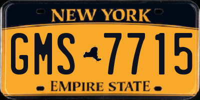 NY license plate GMS7715