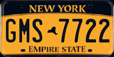 NY license plate GMS7722