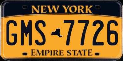 NY license plate GMS7726