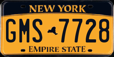 NY license plate GMS7728
