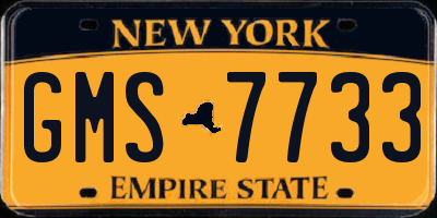 NY license plate GMS7733