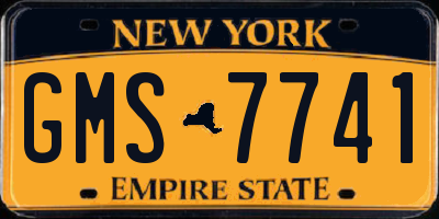 NY license plate GMS7741