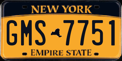 NY license plate GMS7751