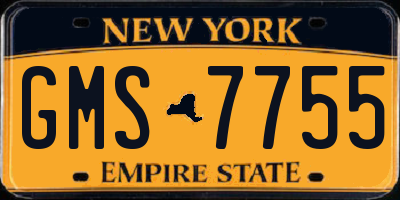 NY license plate GMS7755
