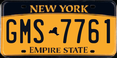 NY license plate GMS7761