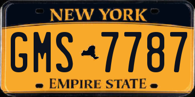 NY license plate GMS7787