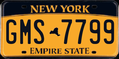 NY license plate GMS7799